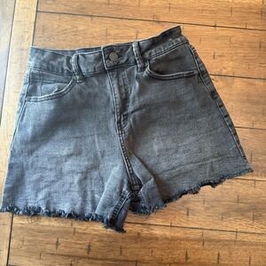 Sincerely Jules Women's Black Fade Denim CutOff Raw Hem High Waisted Shorts 5/27